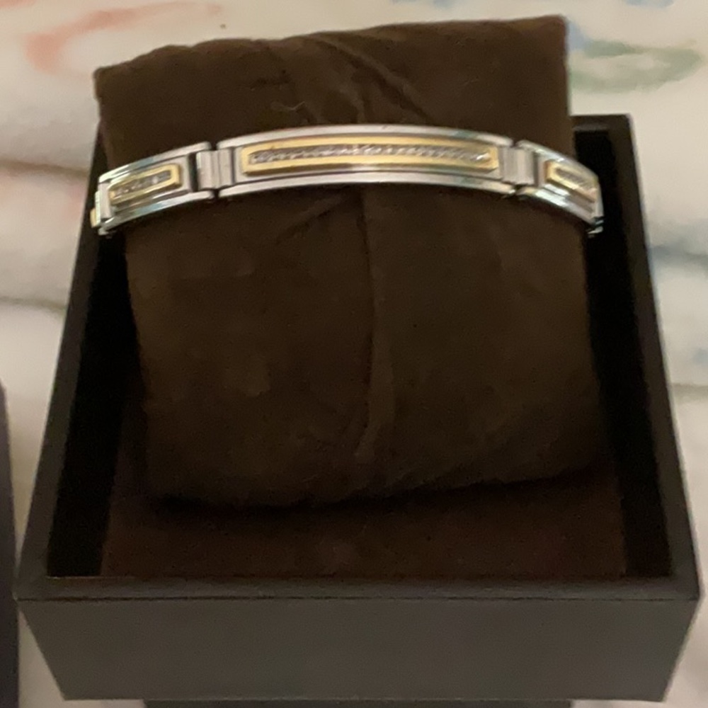 Men’s stainless steel and diamond bracelet